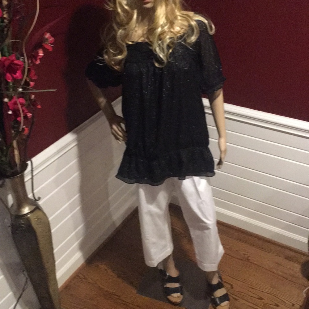 Lane Bryant Black metallic blouse, size 14/16